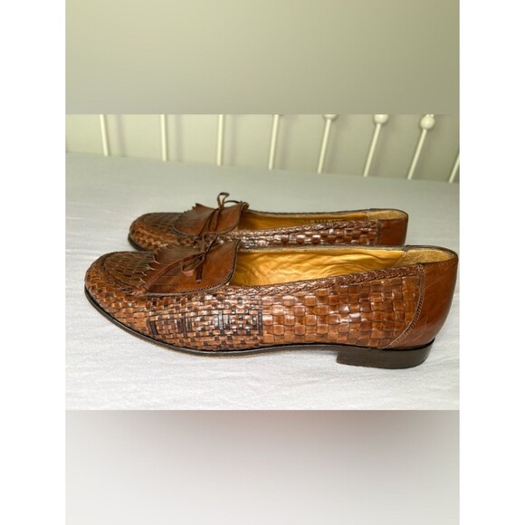 Johnston & Murphy Domani Woven Leather Loafers 10 M Italy main image 4